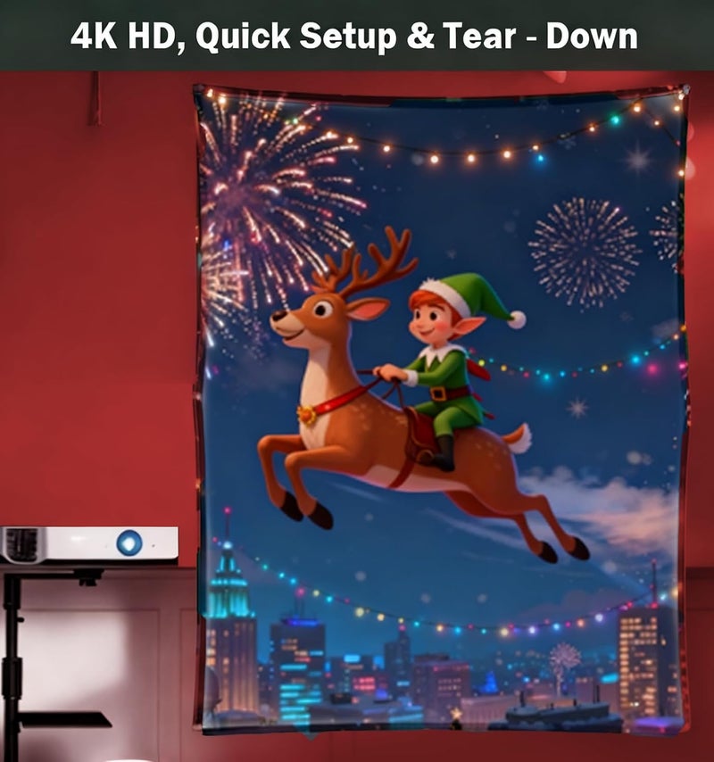 RODASS Holographic Rear Projection Screen: Foldable and Portable Anti Crease Indoor Projection Screen for Projecting Halloween Videos and Film Night (120Inch) - Image 5